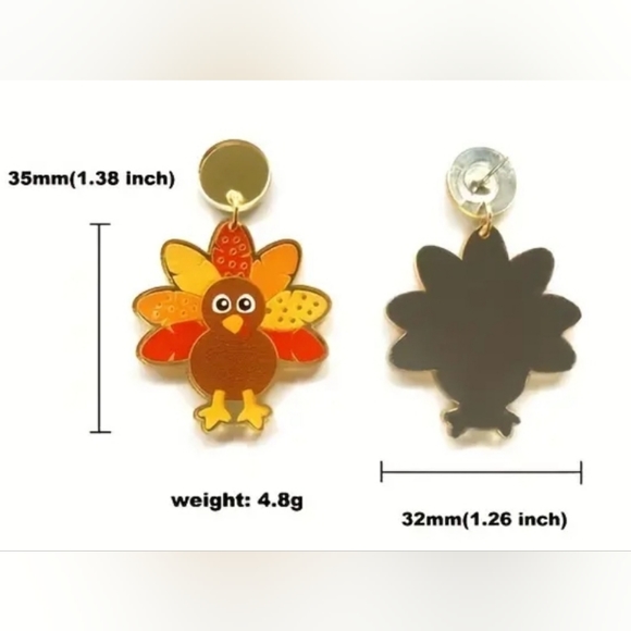 Turkey Acrylic Earrings - Picture 3 of 3
